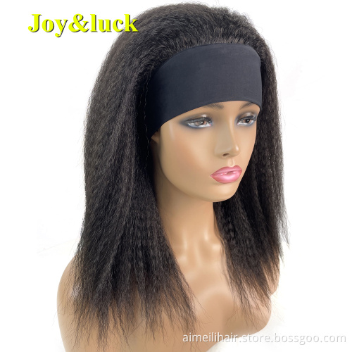Wholesale Price High Temperature Resistant Fiber Synthetic Wigs For Black Women Long Straight Black Ombre Red Headband Hair Wigs